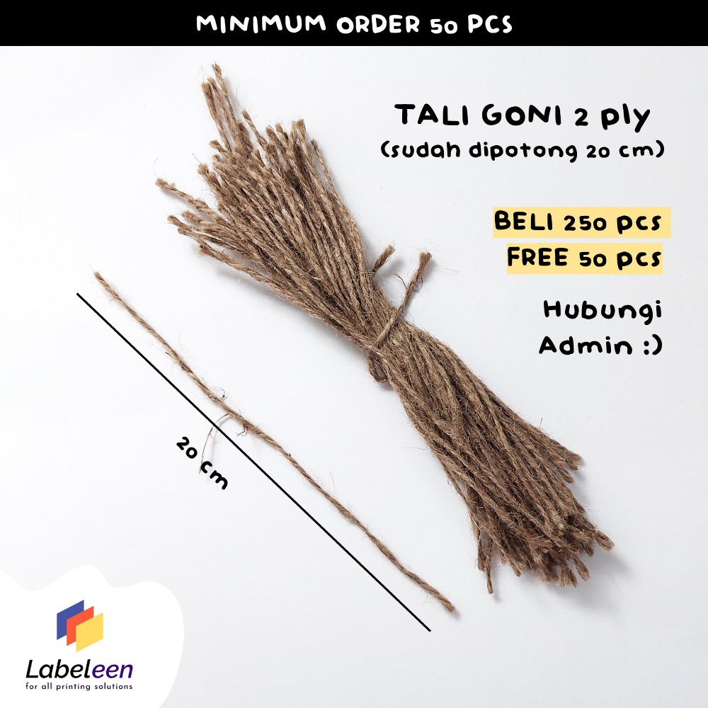 

Tali Goni Murah 2 ply 20 cm | Tali Hangtag Estetik Tali Rami | Tali Handtag Goni