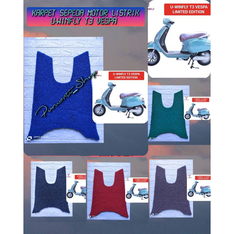 Karpet Sepeda Motor Listrik U-Winfly T3 Vespa Limited Edition