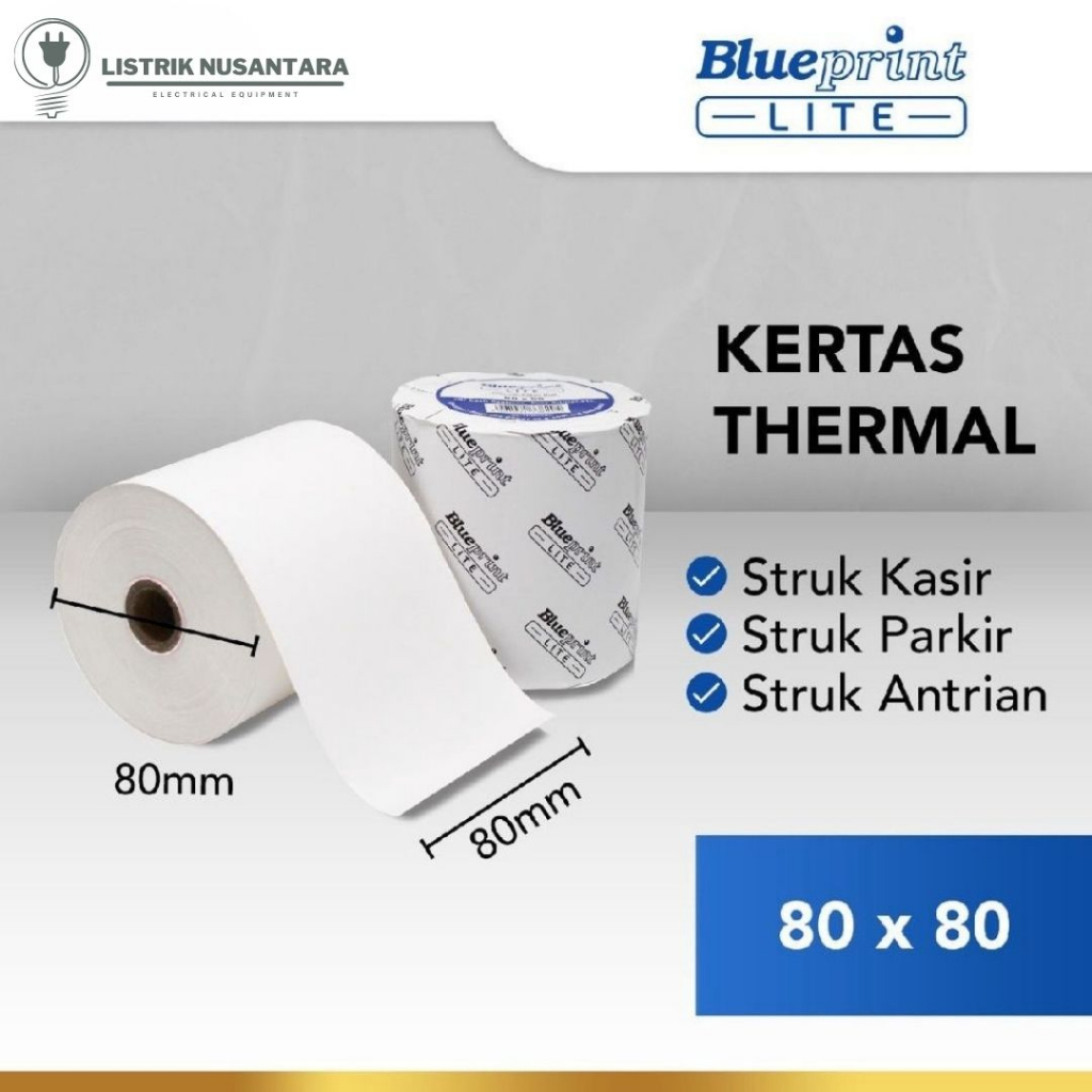 

Kertas Struk Thermal Kasir Parkir Blueprint POS 80x80