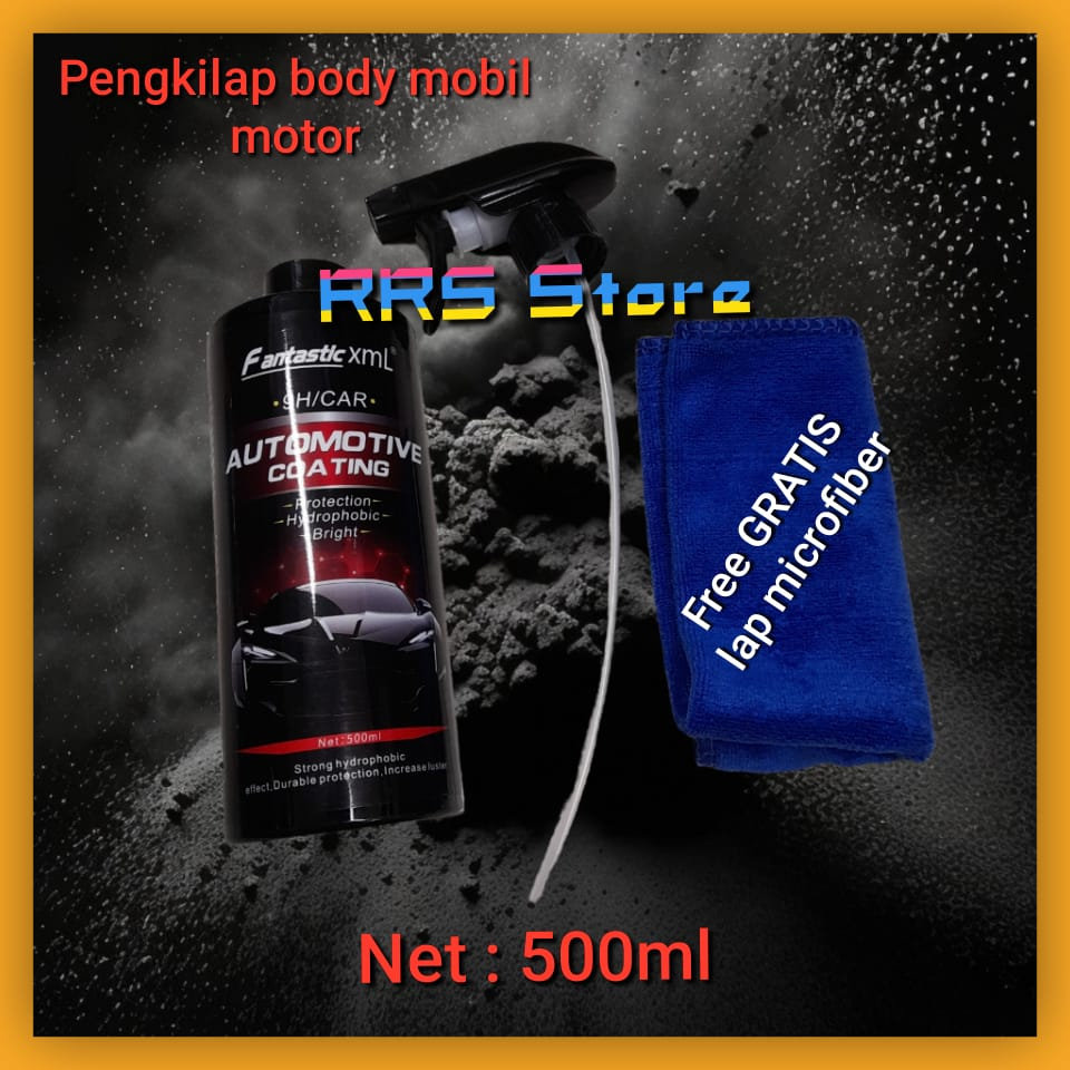 RRS STORE Pengkilap cat body motor mobil Spray Nano Coating Hydrophobic Car Paint Wax Protection 500 ml - 87K lebih kinclong bekerja efektif pada bahan-bahan yang bersifat mengkilap seperti kaca, keramik, bodi kendaraan, bagian metal dan lainnya