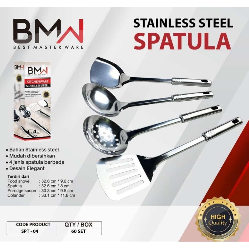 (COD) Murah Spatula stainless 7Pcs 4pcs / Set Sotil / Alat Penggorengan