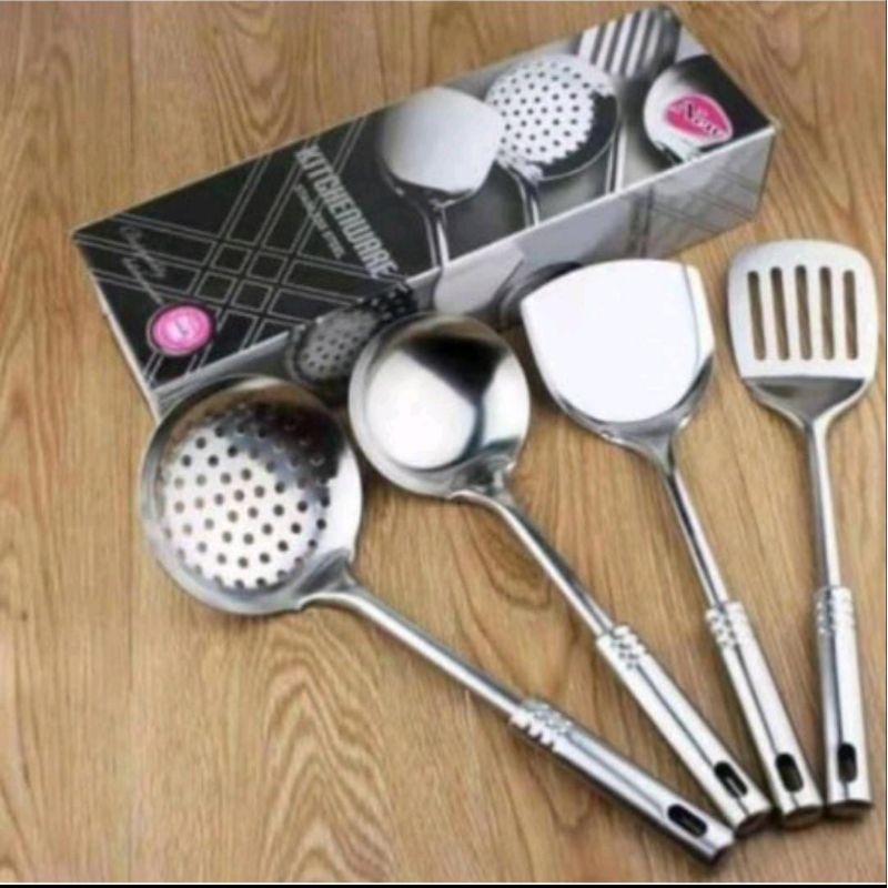 (COD) Murah Spatula stainless 7Pcs 4pcs / Set Sotil / Alat Penggorengan