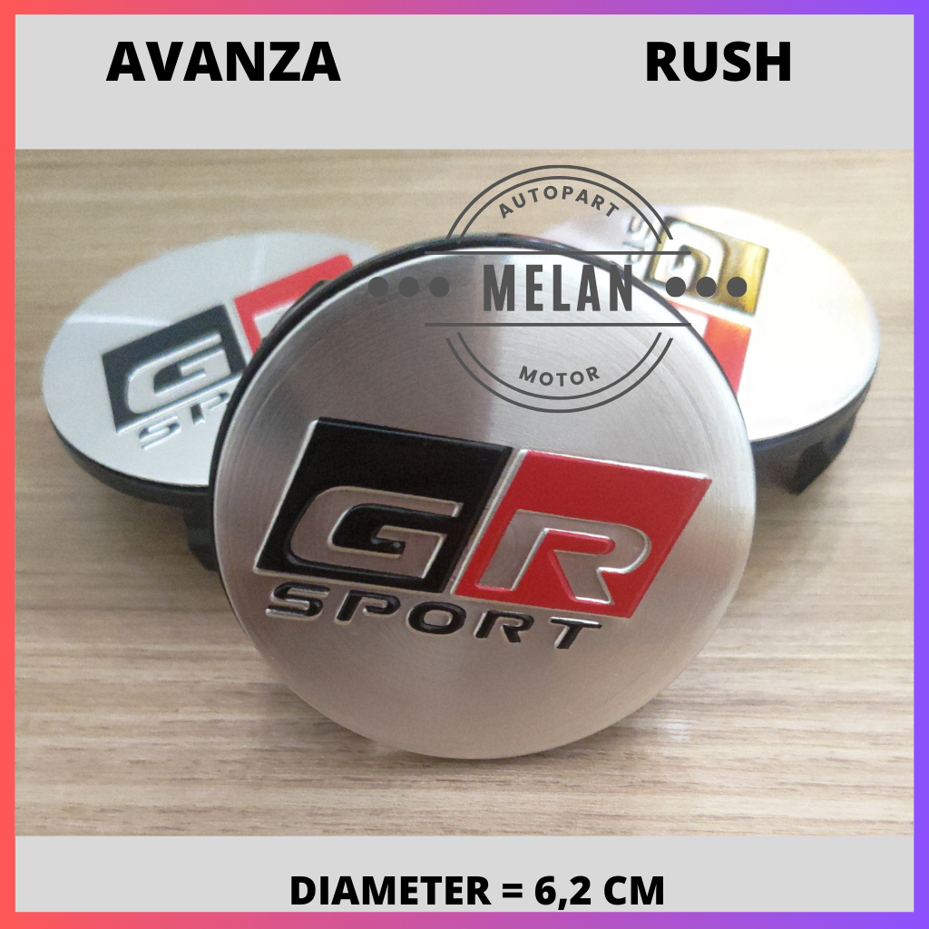 Dop Roda atau Tutup Velg Toyota Avanza, Rush Motif GR Sport Diameter 6,2 CM