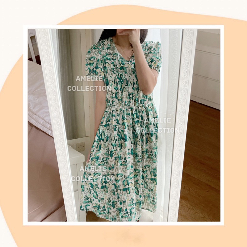 VENNA SMOCKED DRESS - midi dress