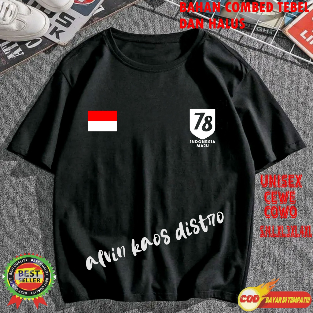 Beli 10 Pc Gratis 1 Pc Hut RI 78 Kaos Terlaris 17 Agustus 1945 78 Kemerdekaan Indonesia Kaos Merah Putih Hitam Kaos Cewek Cowok Anak01