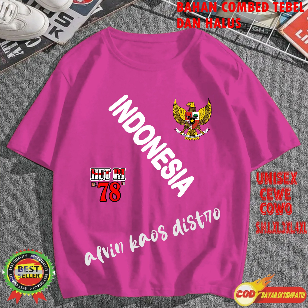 Beli 10 Pc Gratis 1 Pc Hut RI 78 Kaos Terlaris 17 Agustus 1945 78 Kemerdekaan Indonesia Kaos Merah Putih Hitam Kaos Cewek Cowok Anak00