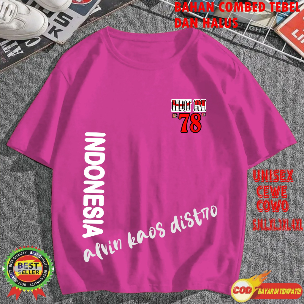 Beli 10 Pc Gratis 1 Pc Hut RI 78 Kaos Terlaris 17 Agustus 1945 78 Kemerdekaan Indonesia Kaos Merah Putih Hitam Kaos Cewek Cowok Anak08