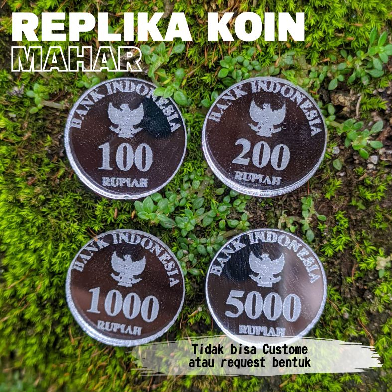 REPLIKA UANG KOIN UNTUK HIASAN MAHAR AKRILIK SILVER