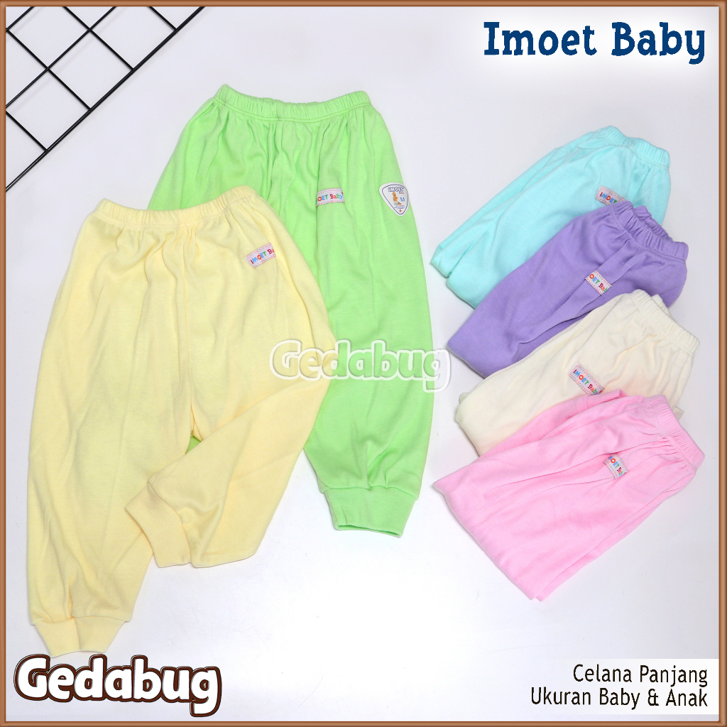 3 Pcs - Celana Panjang Anak IMOET Polos | Celana Panjang anak Super Nyaman Unisex | Gedabug