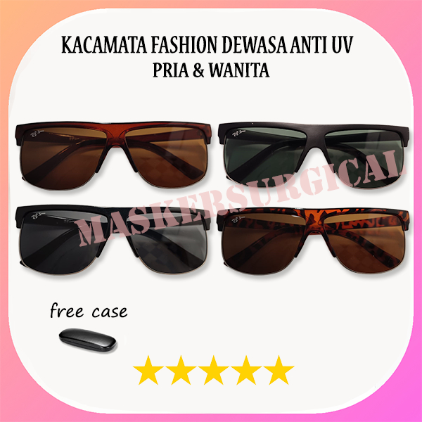 Kacamata Gaya Terbaru Korea Style Bentuk Bingkai Clubmaster Leopard Lensa Anti Silau Matahari Debu C