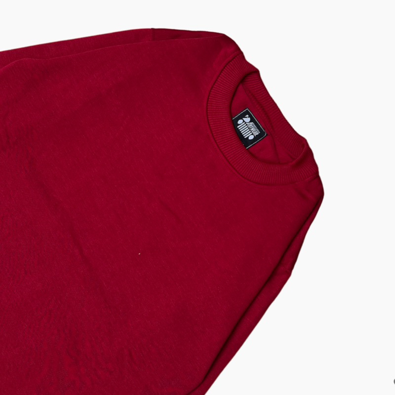 Sweater Crewneck Polos Maroon Jumbo Sweater Polos Pria Wanita