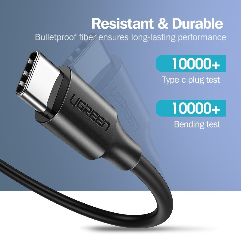 UGREEN Kabel Charger Type C To Type C PD 60W Cable Data Fast Charging Untuk Samsung S21 S22 Note 10 Plus Ultra Laptop Macbook Pro 2016 iPad Air Pro 50997