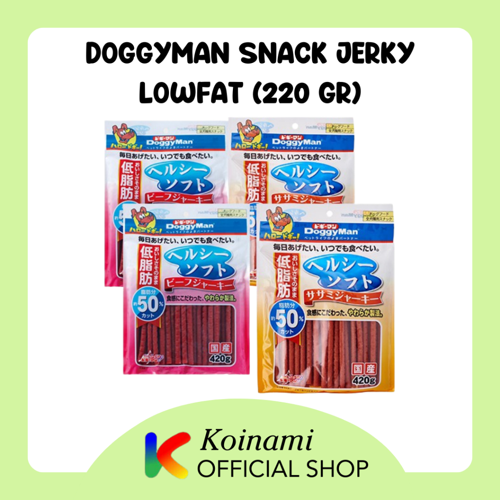 DoggyMan Snack Jerky Low Fat 220gr - Snack Anjing - Cemilan Anjing - Makanan Anjing - Tulang Anjing