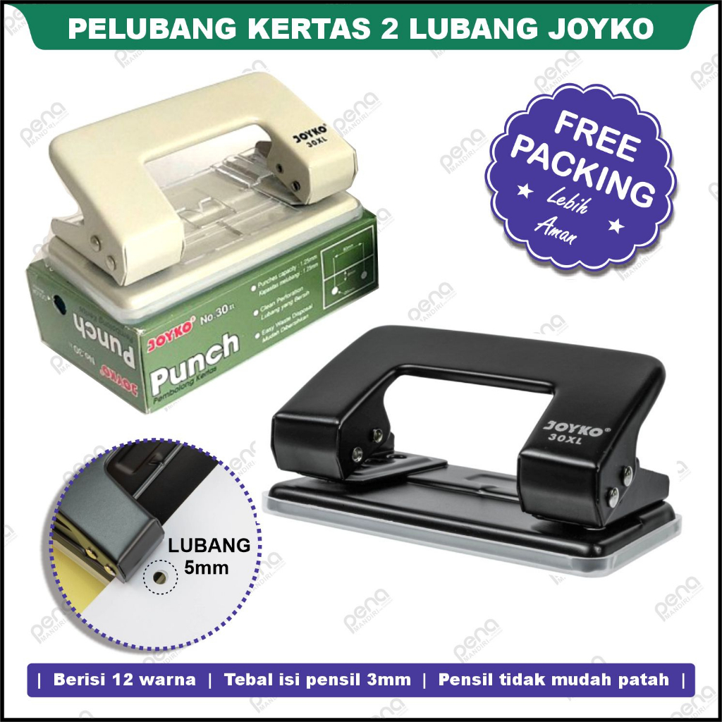 Preporator Punch Pembolong Pelubang Kertas 2 Lubang / Pembolong 30XL Joyko