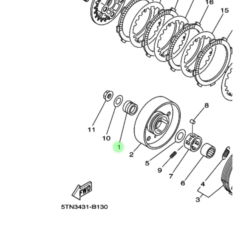 COLLAR BOS BOSH MANGKOK KAMPAS GANDA OTOMATIS JUPITER Z 110 2003-2009 BURHAN ORIGINAL YAMAHA
