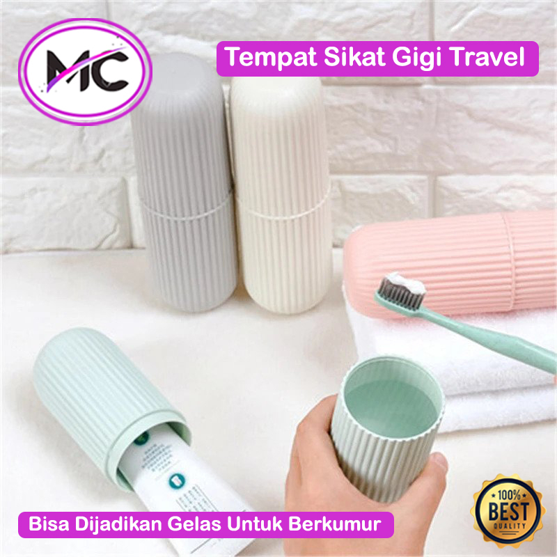 Tempat Sikat Gigi Dan Odol Travelling Wadah Penyimpanan Odol Travel Portable Gelas Kumur