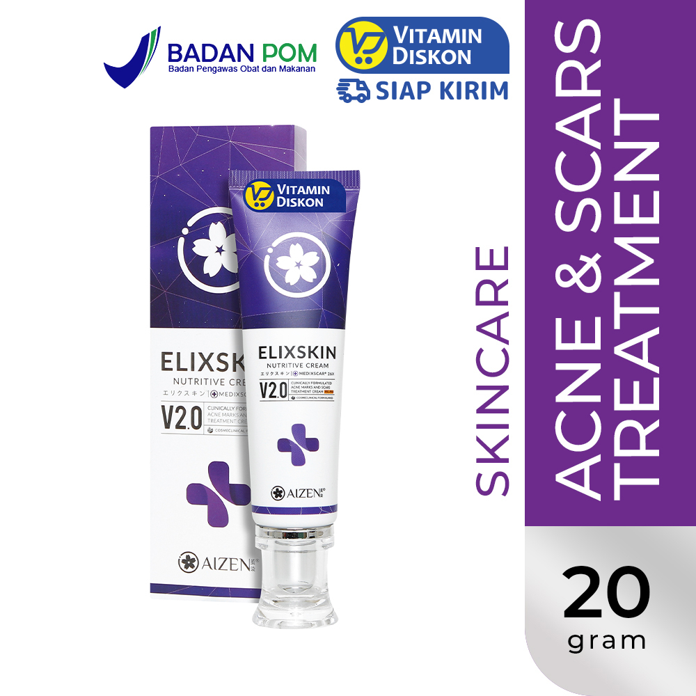AIZEN ELIXSKIN V2.0 CREAM 20GR | Cream Perawatan Jerawat & Bruntusan