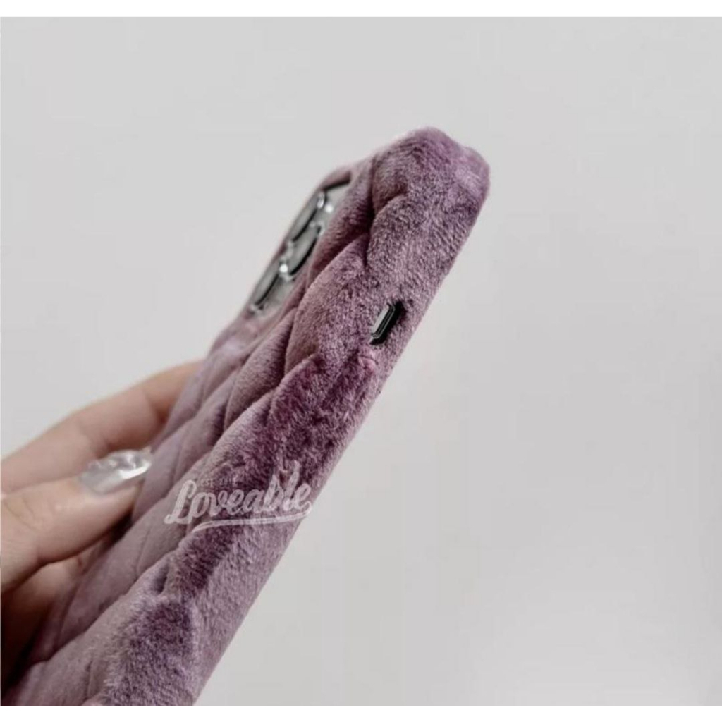 Diamond suade puff case for iphone XR 14 - 14 promax