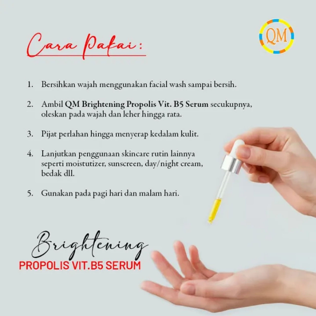 Qm Brightening Propolis Serum VIT. B5 Serum Wajah Glowing