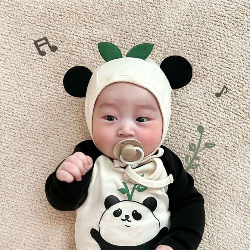 BABY K2 - jumper longsleeve panda + topi kode 00333