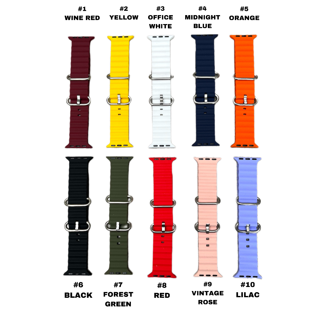 Strap untuk Apple watch IWO HW 41 45 42 44 38 40mm Tali Jam Tangan Strap Ocean Band Premium iWatch series 1 2 3 4 5 6 7 8 9 ULTRA SE 8 ULTRA