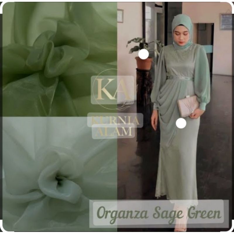 (COD)bahan kain satin organza polos premium silk kaca/gaun pesta termurah/wanita gaun organza