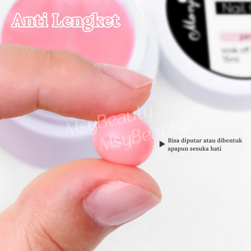 MSY Monja Nail Art Extension 15ml Anti Lengket/Solid Extension Nail Gel Hard Gel Builder/ 3D Gel/Multifungsi Gel