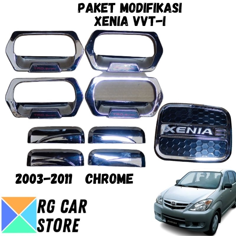 PAKET MODIF XENIA 2003-2011 OUTER HANDLE TANK COVER CHROME DIJAMIN PNP TINGGAL PASANG BERKUALITAS