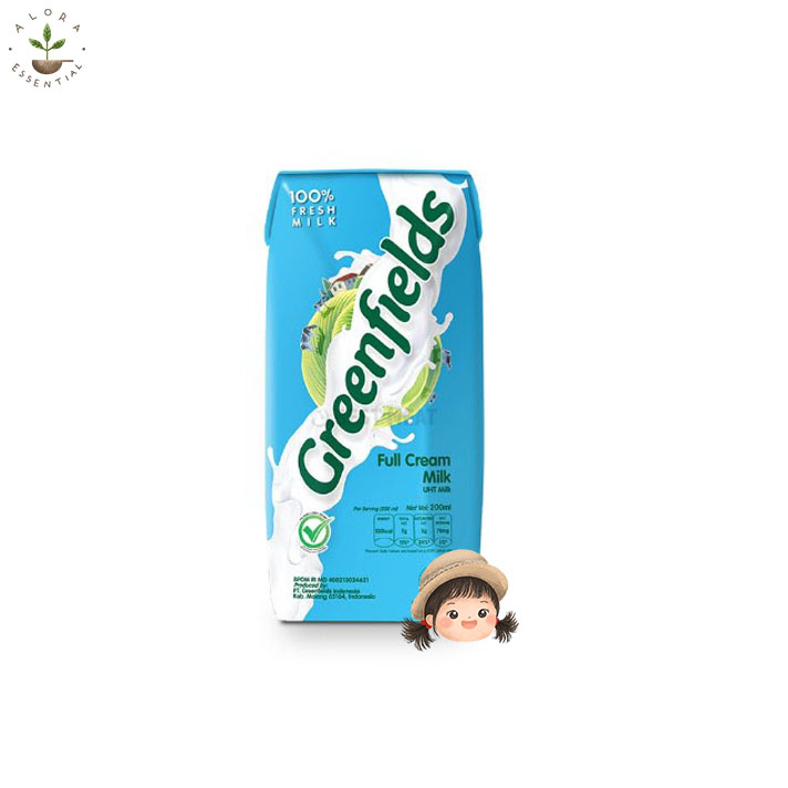 Susu Greenfields UHT Full Cream 200ml - Susu Greenfield 200 ml