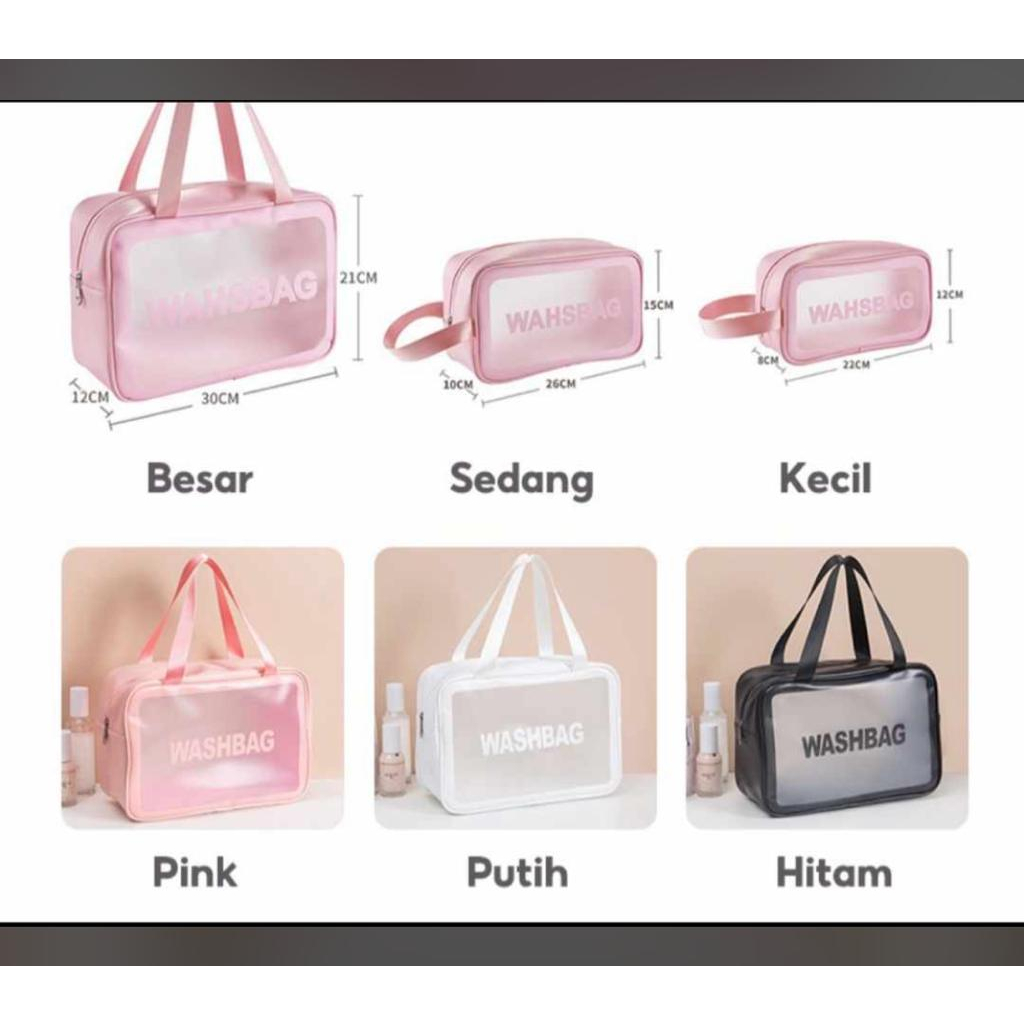 Tas Kosmetik Transparant WASHBAG Pouch Travel