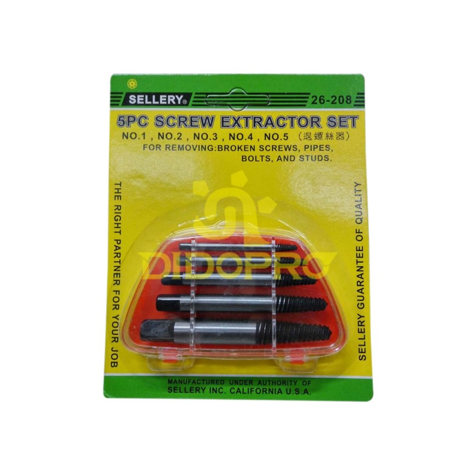 Screw Extractor Sellery / Tap Balik Set 5pcs Sellery