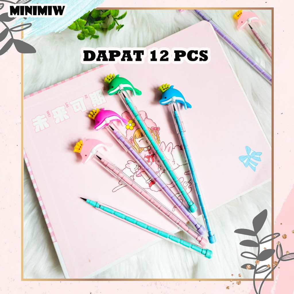 &quot;SELUSIN PENSIL LUMBA-LUMBA ISI 12 PCS UNIK PENSIL SUSUN KARAKTER BENSIA PELURU PENCIL REFILL UNIK  LANTU&quot;