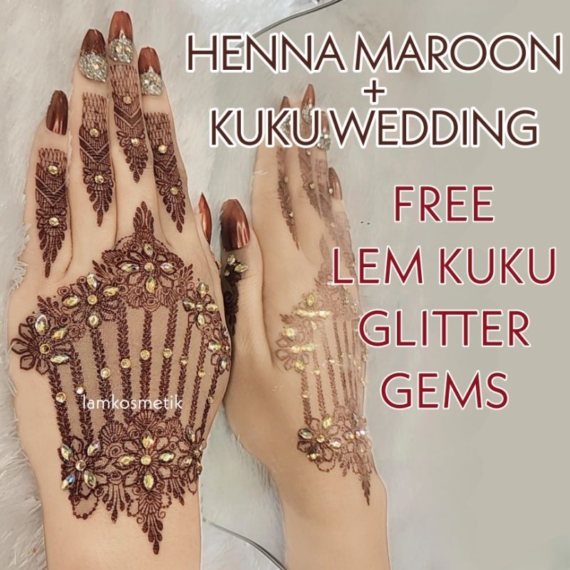 PAKET HENNA KUKU  INSTAN / HENNA MERAH MARUN