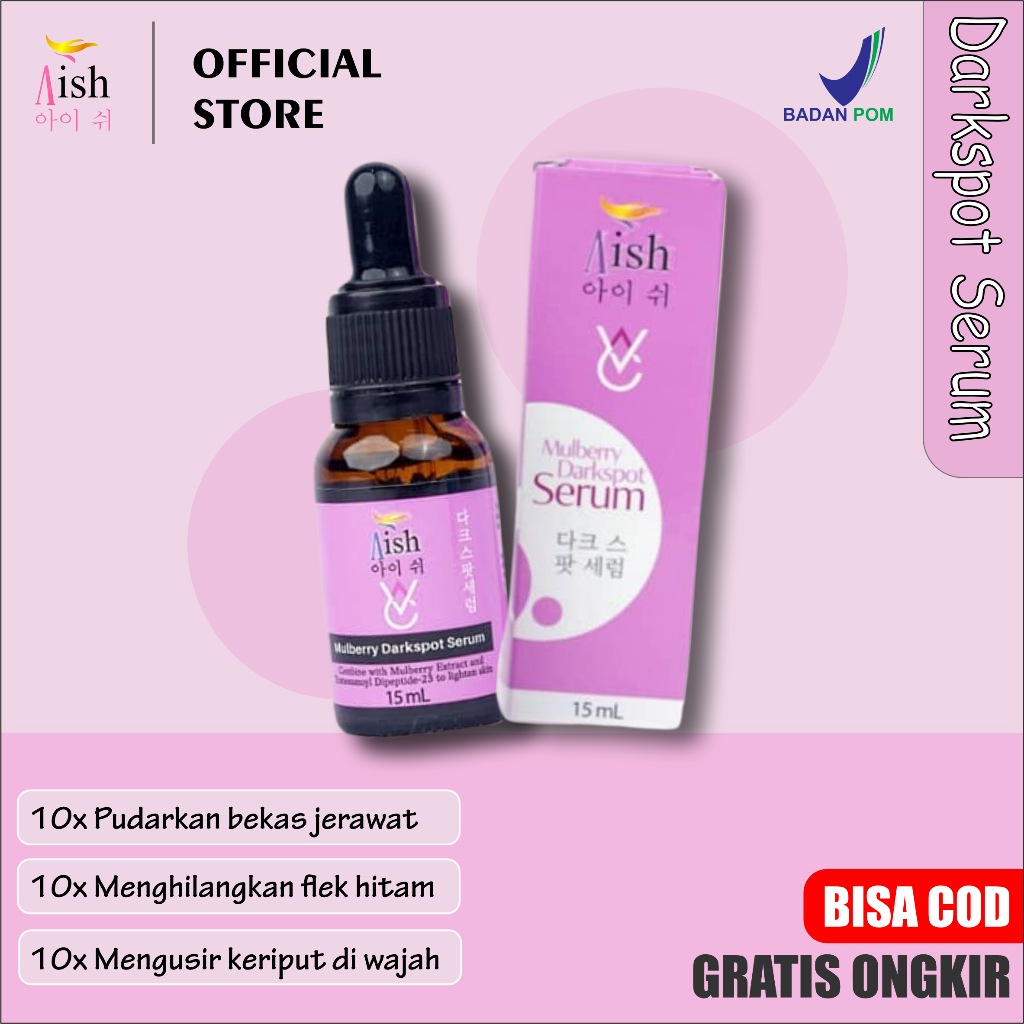 ❤️GKP❤️ Aish Ais Serum Darkspot Menghilangkan dan Menyamarkan Flek Hitam Original BPOM - 15ml