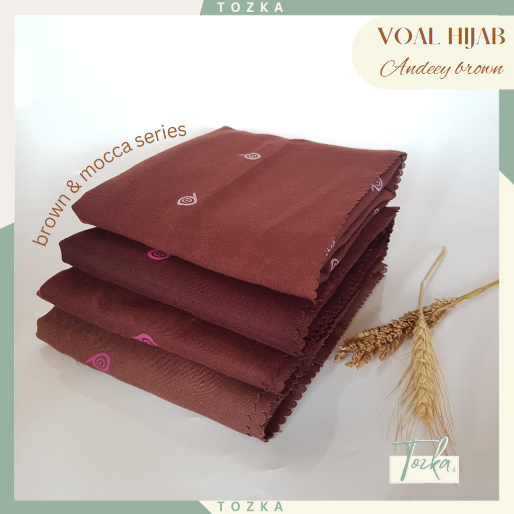 Hijab segiempat voal I Denai brown series