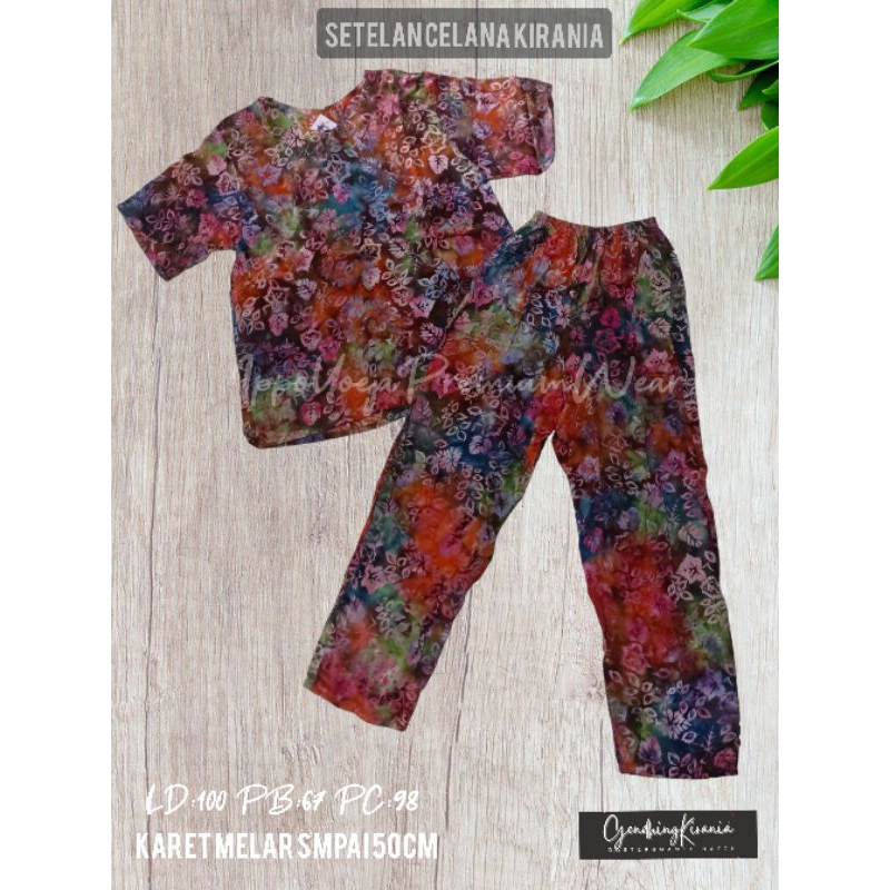 IPPO-KIRANIA BATIK SETELAN CELANA PANJANG BATIK SMOKE SIZE M