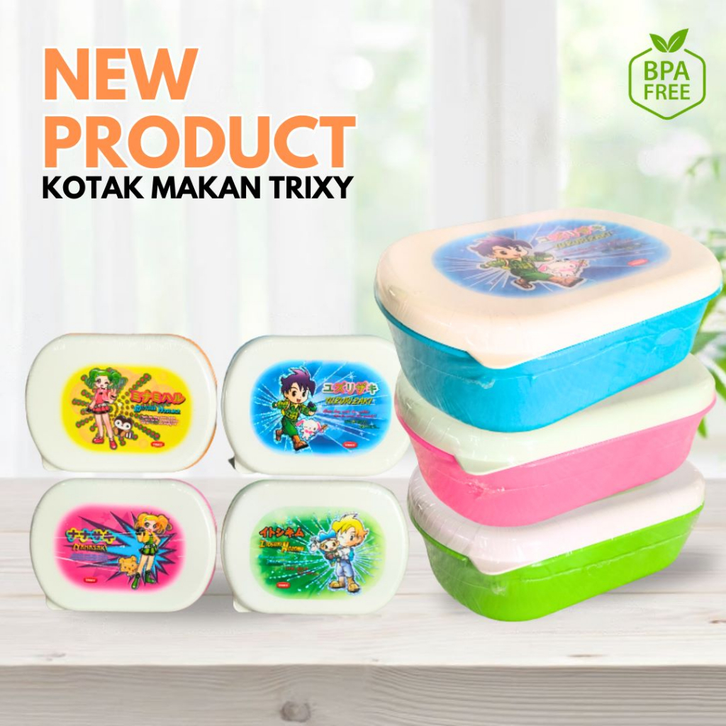 (DL) Tempat Makan Trixy Bekal Kotak Anak Sekolah Tempat Penyimpanan Makanan