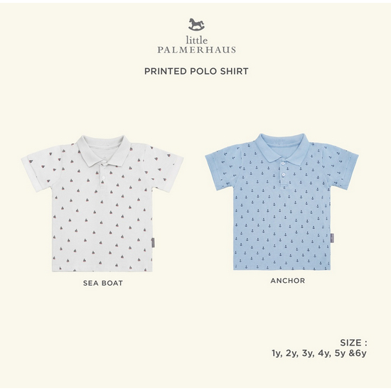 Little Palmerhaus Printed Polo Shirt - Kaos Polo Anak Kaos Anak Fashion Kaus Cotton Adem Polo