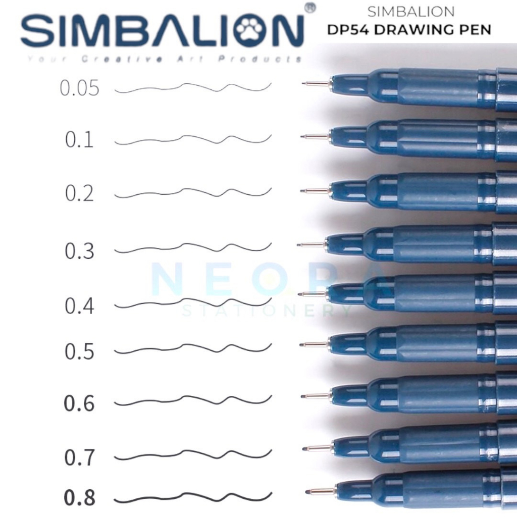 

Simbalion Drawing Pen Gambar 0.05|0.1| 0.2|0.3|0.5| 0.8 mm