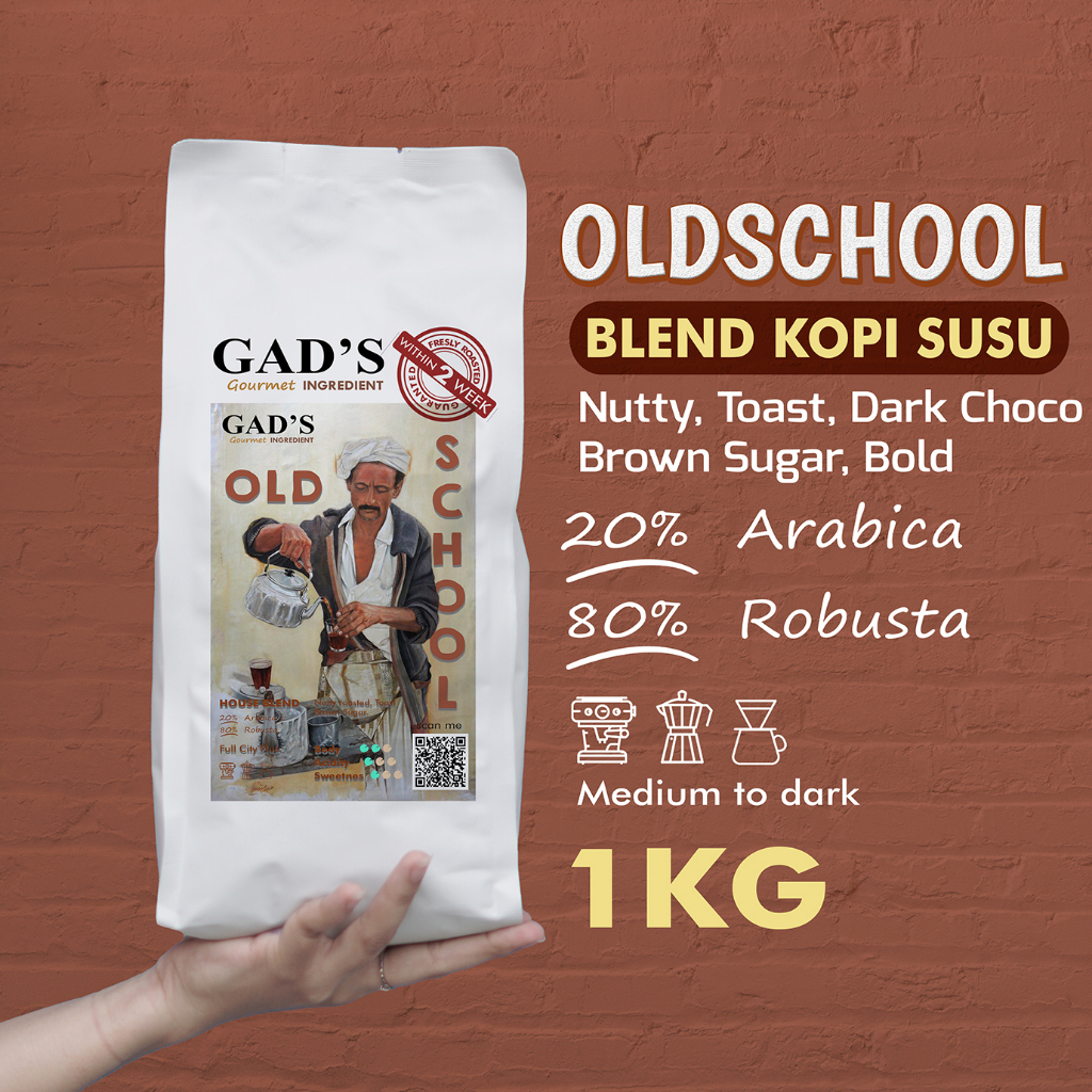 

Biji Kopi House Blend OLDSCHOOL Roasted Coffee For Kopi Susu 1kg