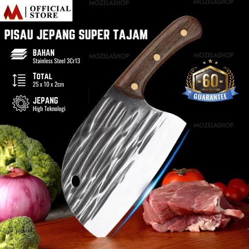 Pisau Jepang Super Tajam-SUPER KNIFE JAPAN Profesional Stainless Steel Cacah Tulang Dagin Kurban