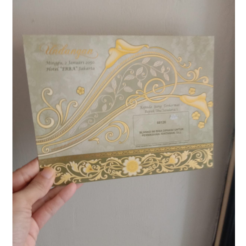 cetak print undangan erba 88126 undangan nikah pernikahan FREE PLASTIK FREE FOTO undangan murah lipa