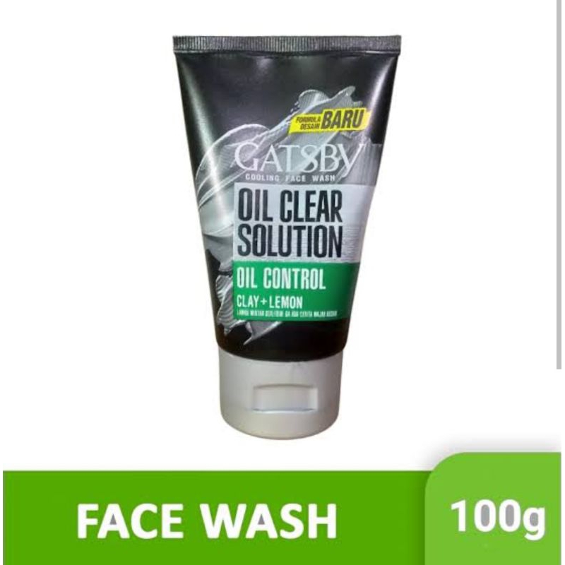 Sabun Cuci Muka Wajah Pria Gatsby Oil Clear Solution Oil Control Clay Lemon Cooling Face Wash 100 gr