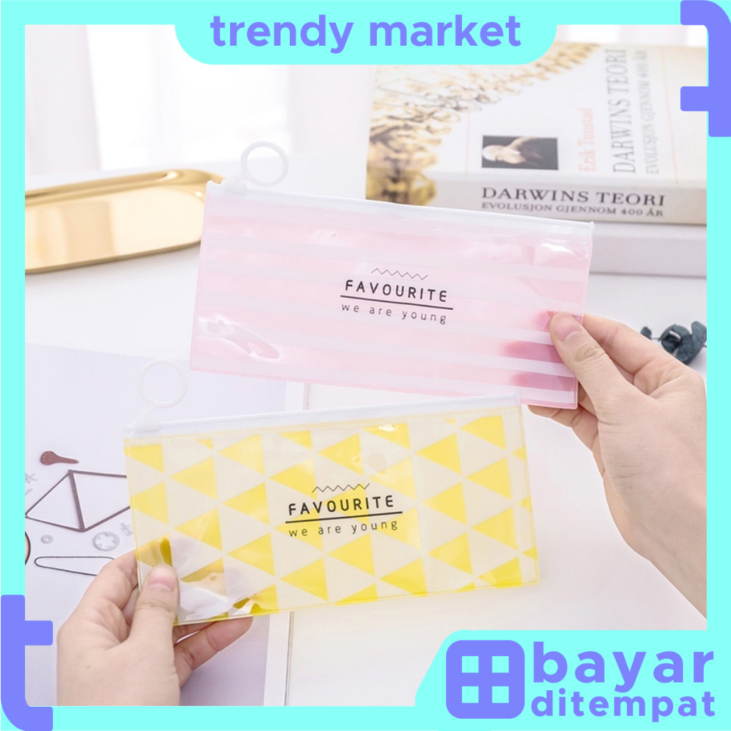 

Tempat Pensil Ziplock Karakter Transparan Love Tempat Kosmetik Zip COD STY36