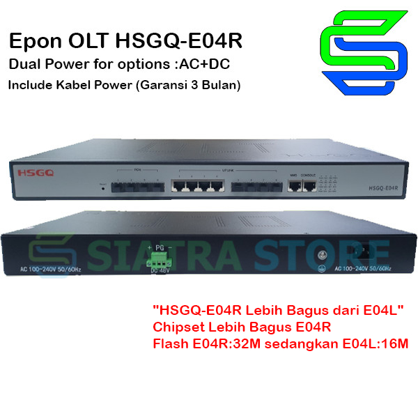 OLT HSGQ-E04R | OLT EPON 4PON 1G Uplink AC + DC | OLT 4 PON 1 G