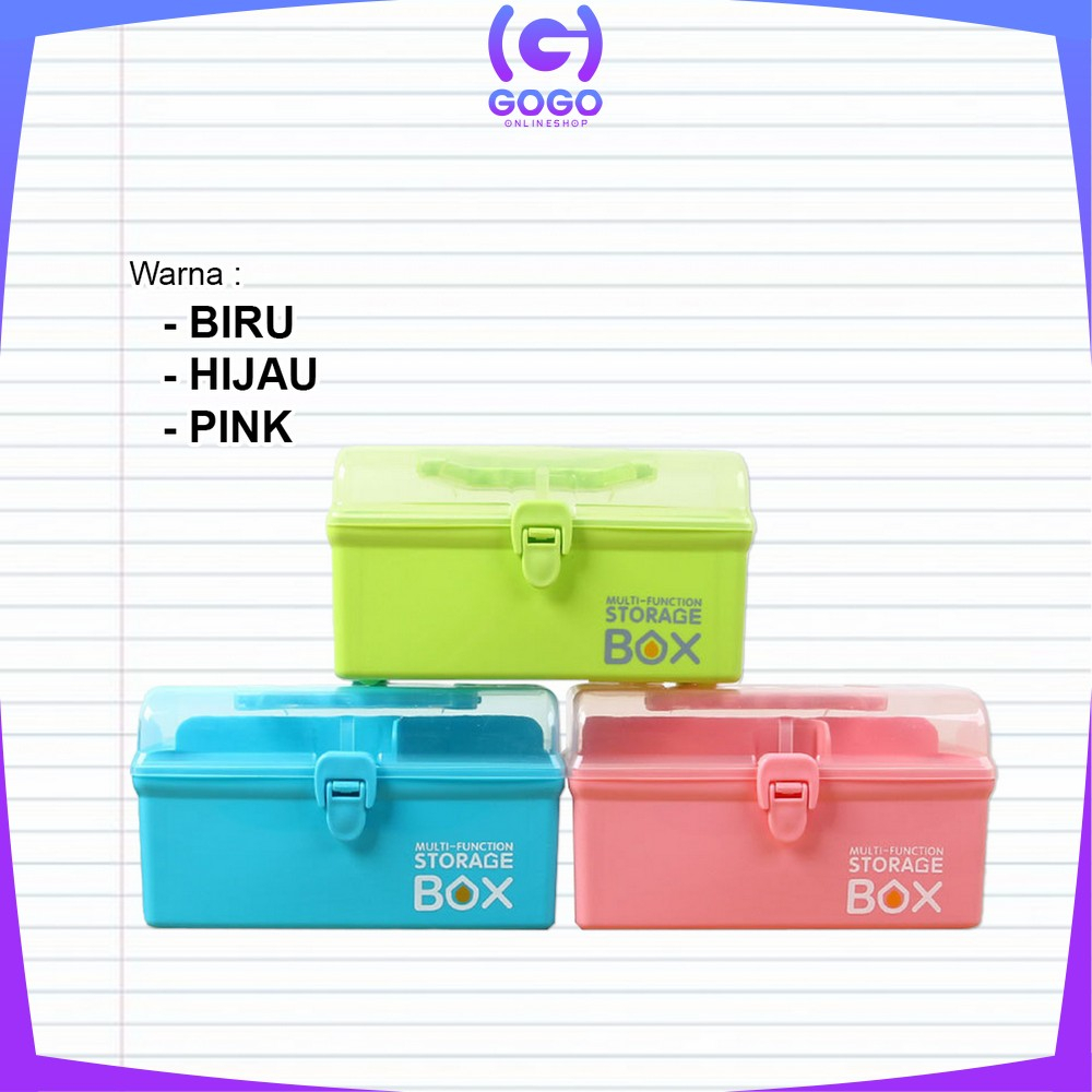 GOGO-C831 Tempat Kotak Penyimpanan Box Perhiasan Serbaguna Kotak Obat Tool Box / Kotak Mainan Perkakas Box Organizer Storage