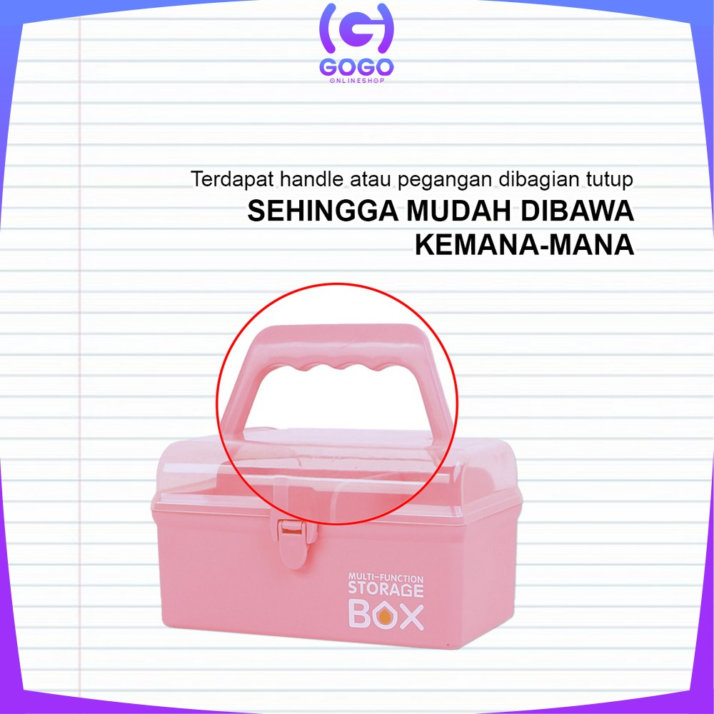 GOGO-C831 Tempat Kotak Penyimpanan Box Perhiasan Serbaguna Kotak Obat Tool Box / Kotak Mainan Perkakas Box Organizer Storage