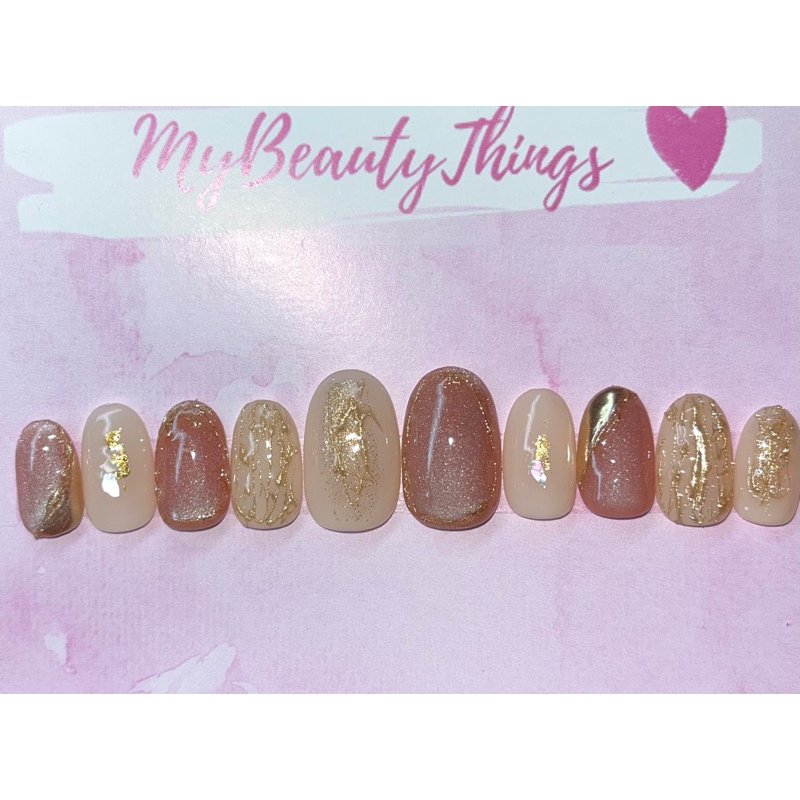 Fake nails / Press on / Kuku palsu custom korean nail art