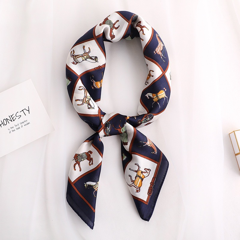 Charlotte Scarf Leher Scarf Tas Import Silk High Quality Halus