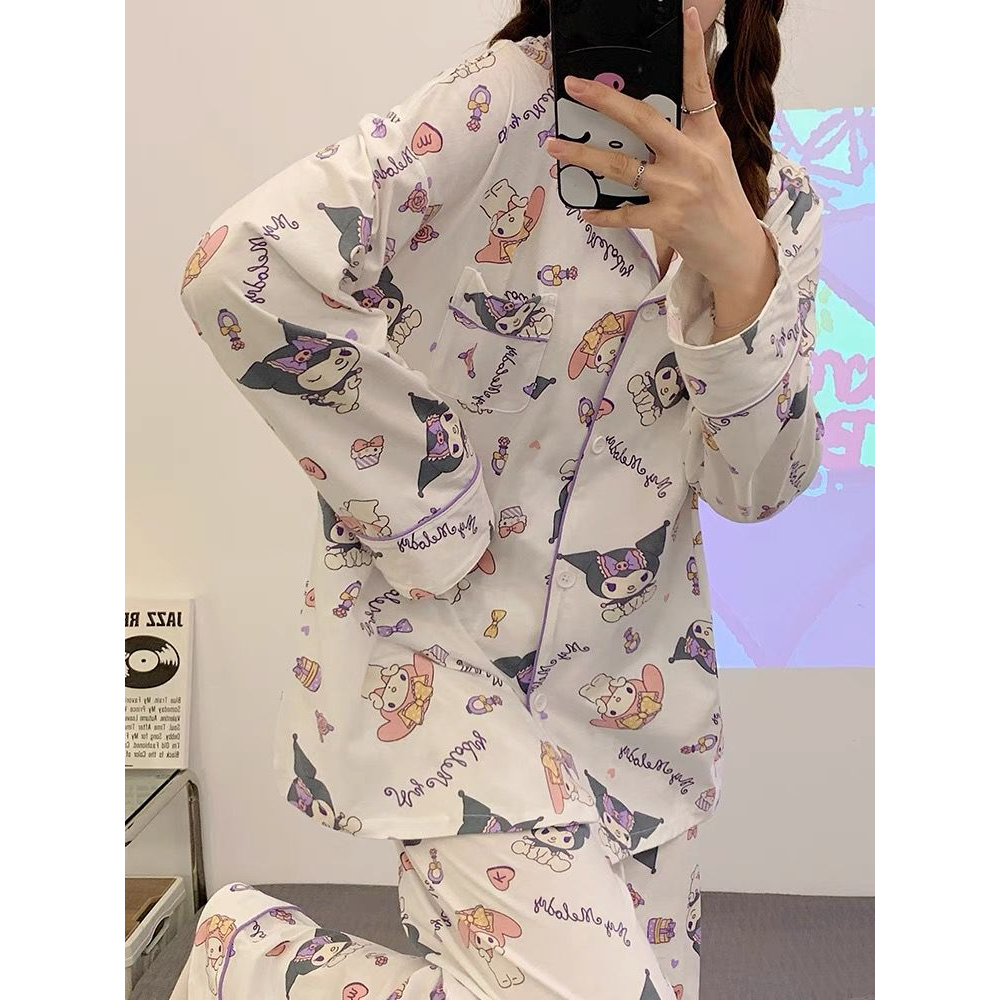 BAJU TIDUR PIYAMA CINNAMOROLL KUROMI MELODY LILO STITCH HELLO KITTY LOTSO ALIEN TOY STORY BAJU LENGAN PANJANG CELANA PANJANG IMPOR